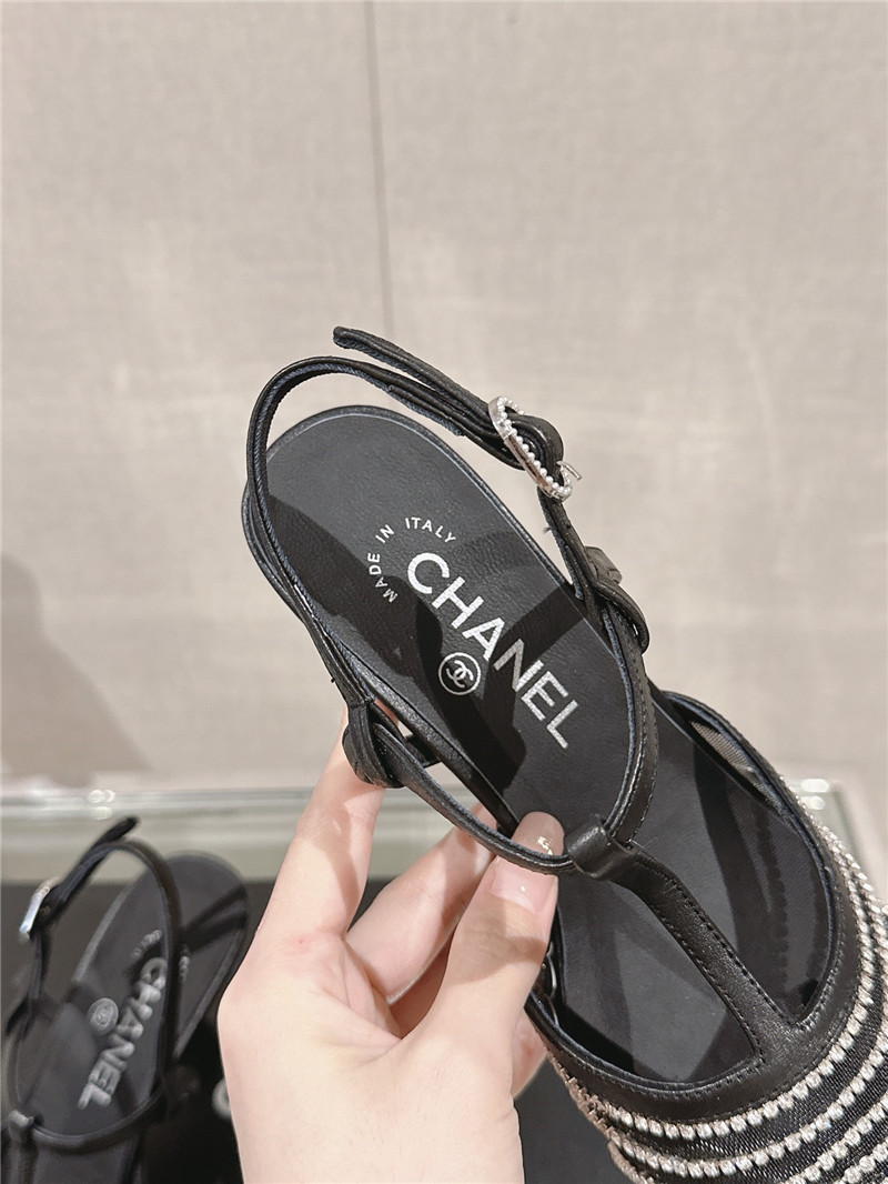 Ch**el interlocking logo t-strap pumps in black