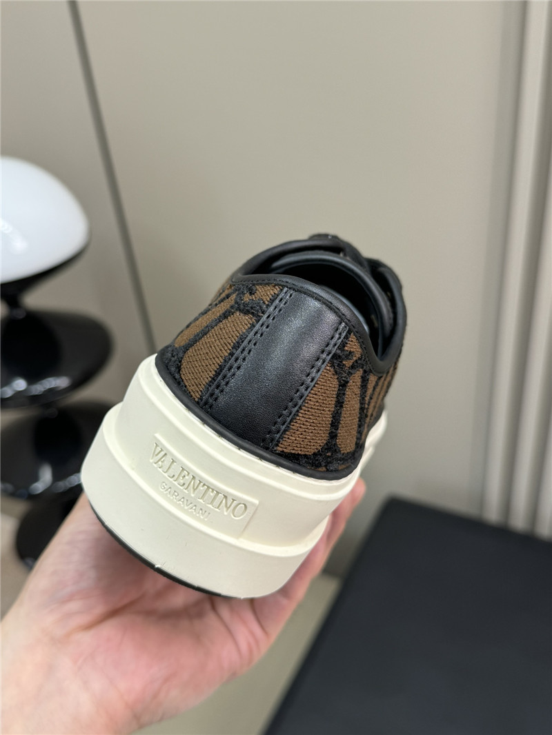 Va1e*ntin0 brown canvas flat sneakers