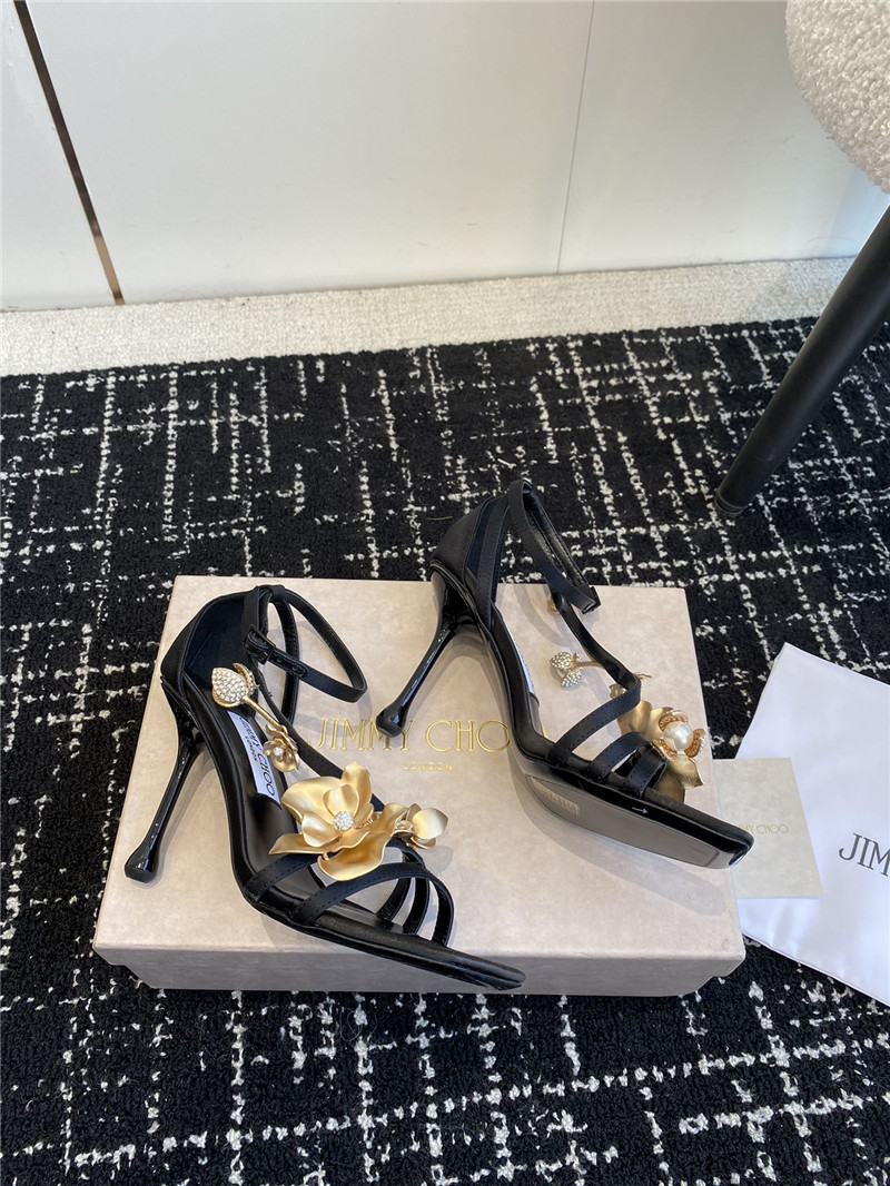 J1m*y Ch00 zea 95 floral embellished high heel sandals