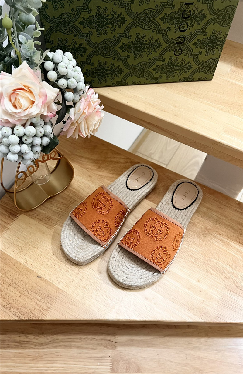Gucci Interlocking G Espadrille Slides