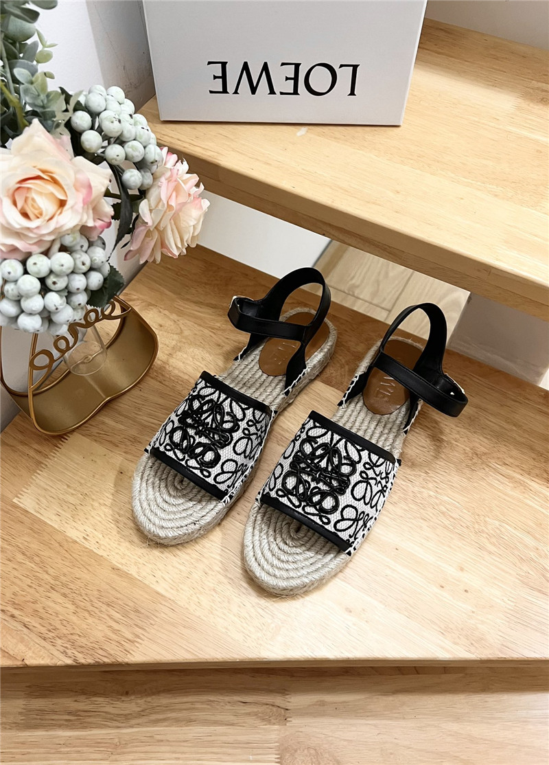 L0ew* anagram canvas espadrille sandals