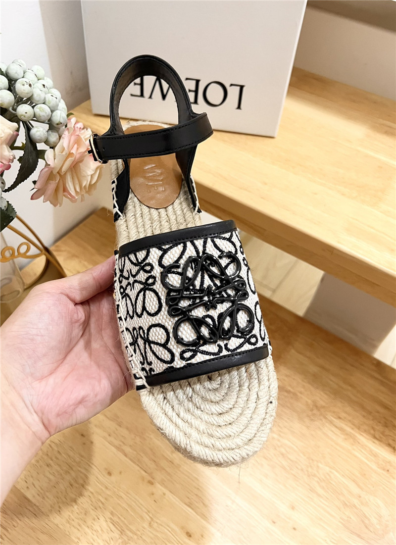 L0ew* anagram canvas espadrille sandals