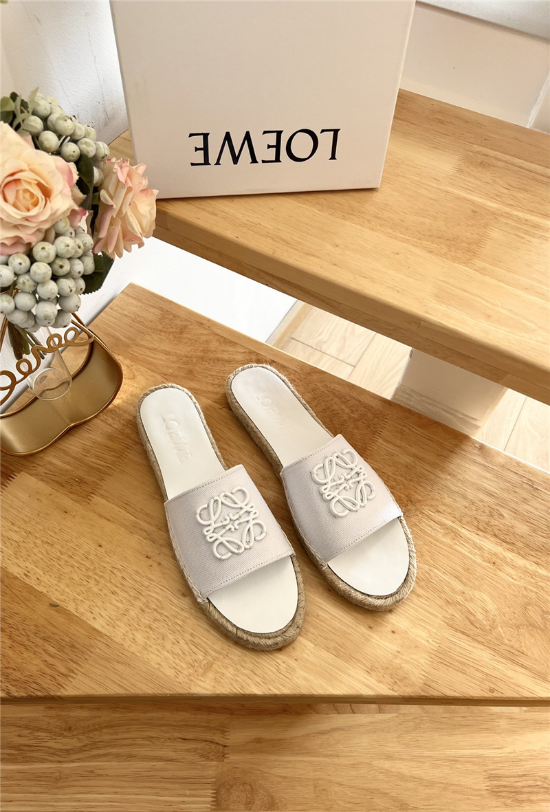 L0ew* espadrille leather slide