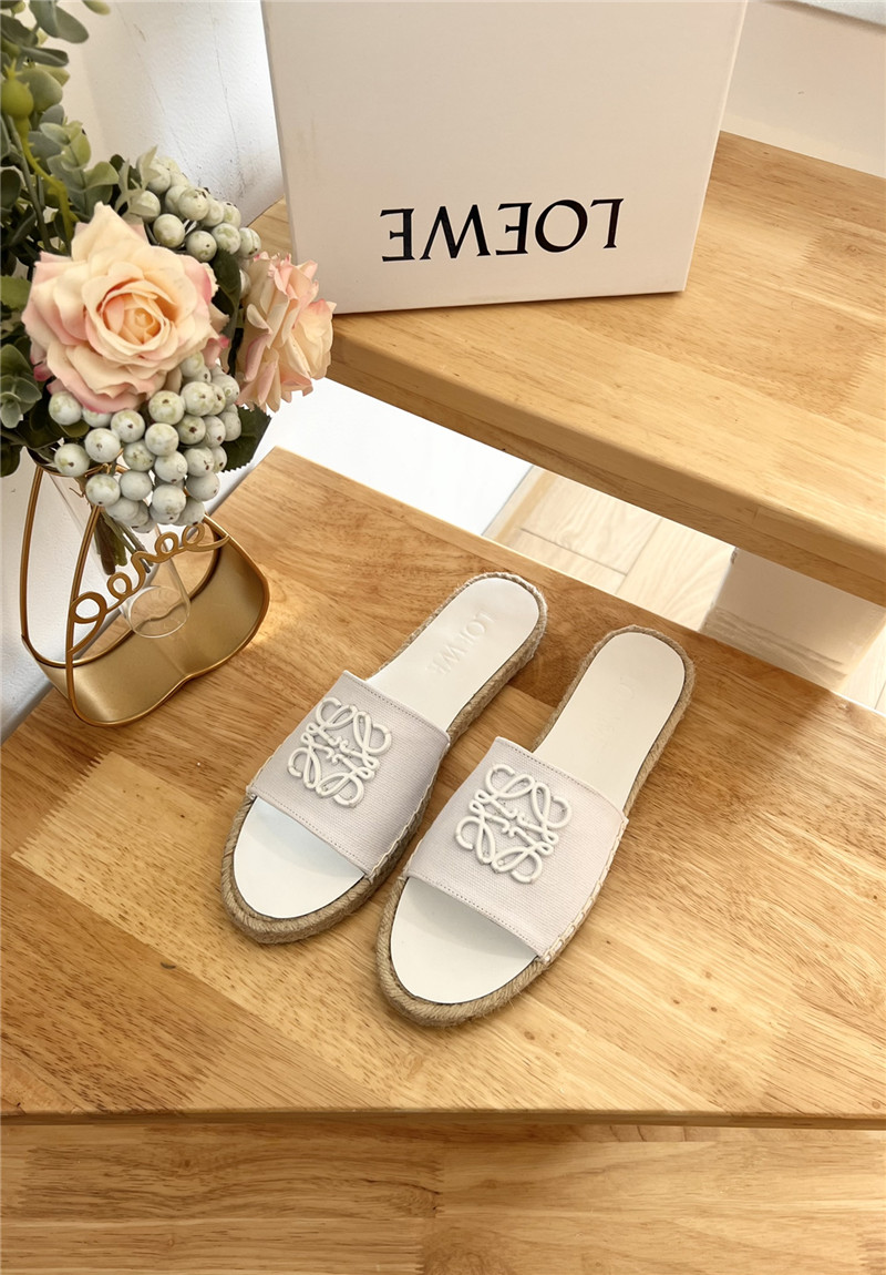L0ew* espadrille leather slide