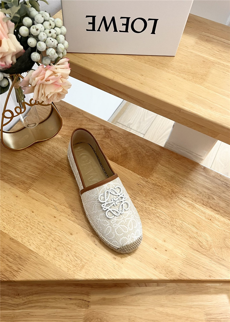 L0ew* anagram espadrille logo loafers beige