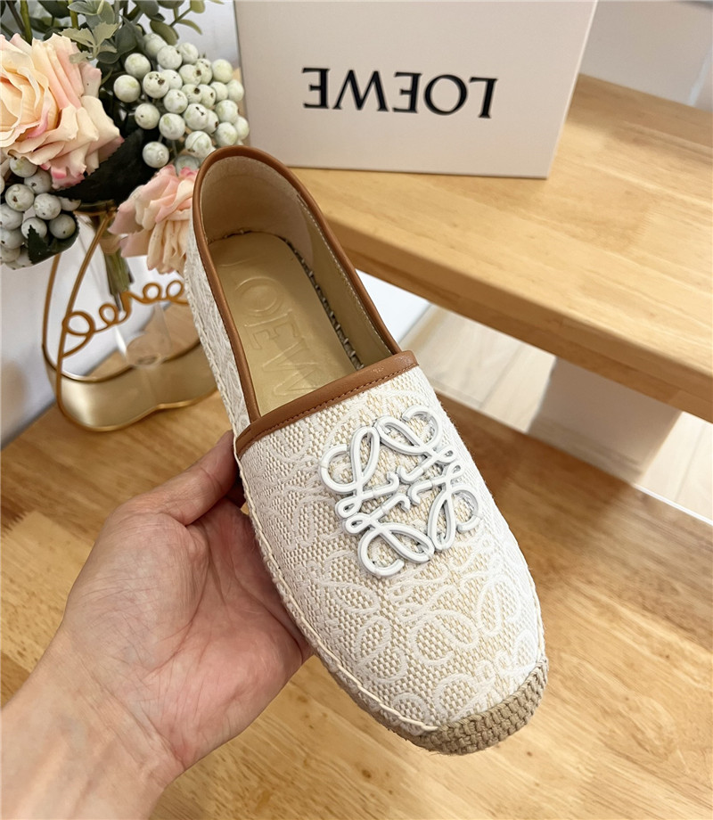 L0ew* anagram espadrille logo loafers beige