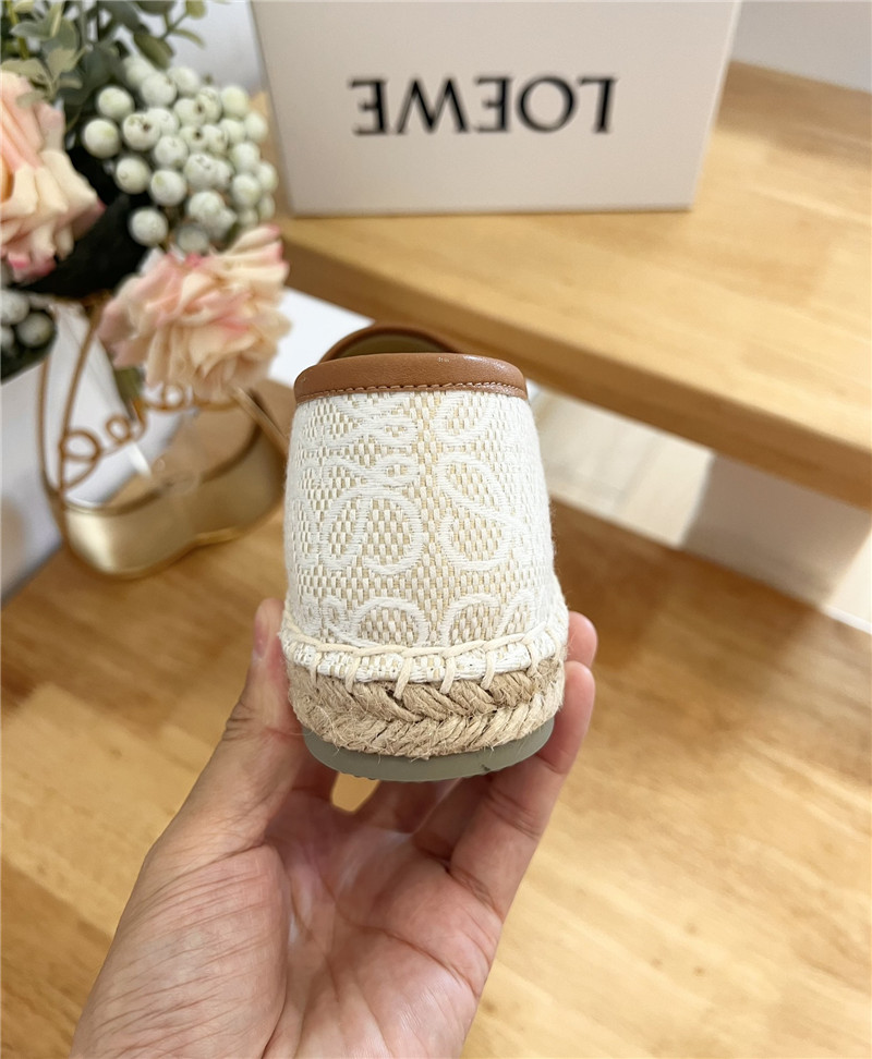 L0ew* anagram espadrille logo loafers beige