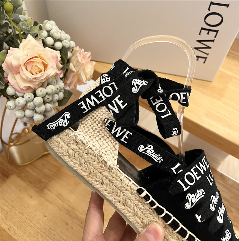 L0ew* espadrilles with rope sandals in black