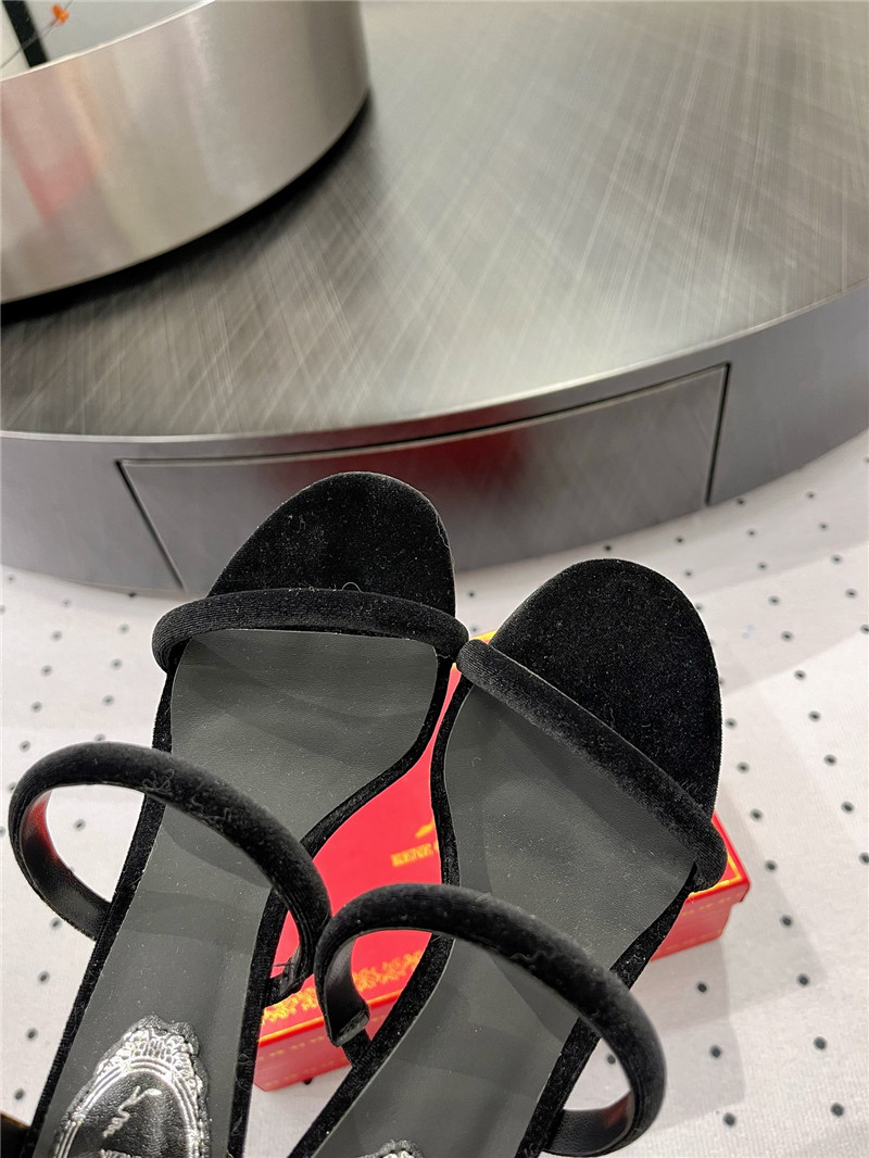 Rene Caovilla Cleo 80 Embellished Satin Sandals Black