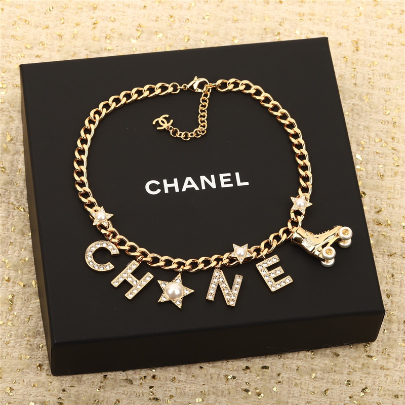 Ch**el letter skates necklace