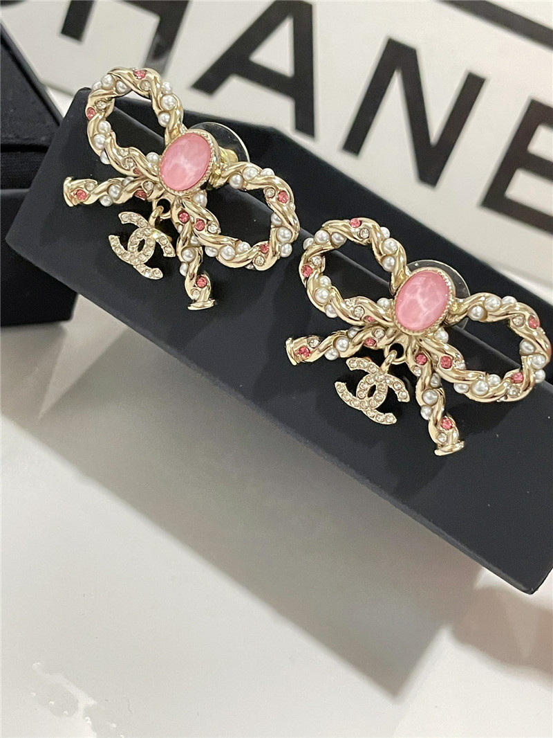 Ch**el bow twist earrings