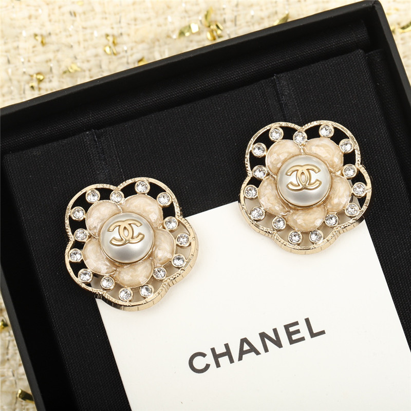 Ch**el camellia franc earrings
