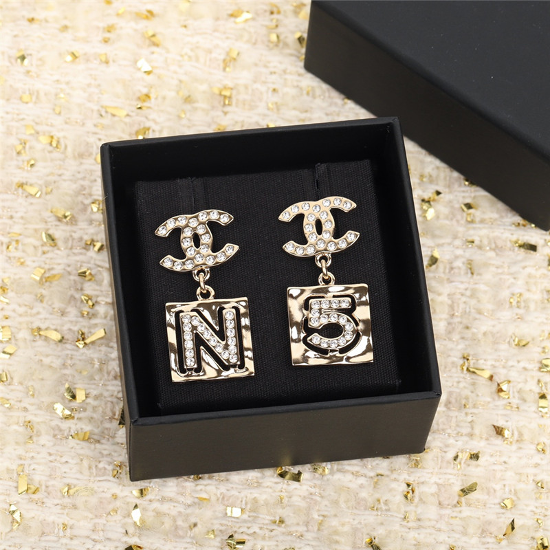 Ch**el square double c earrings
