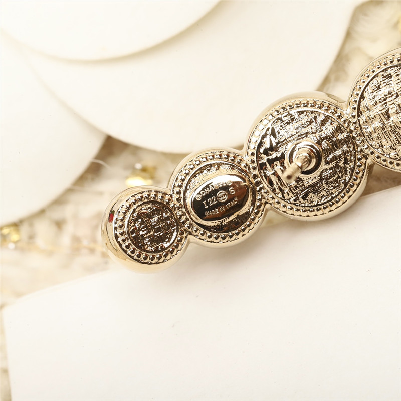 Ch**el pearl double c stud earrings