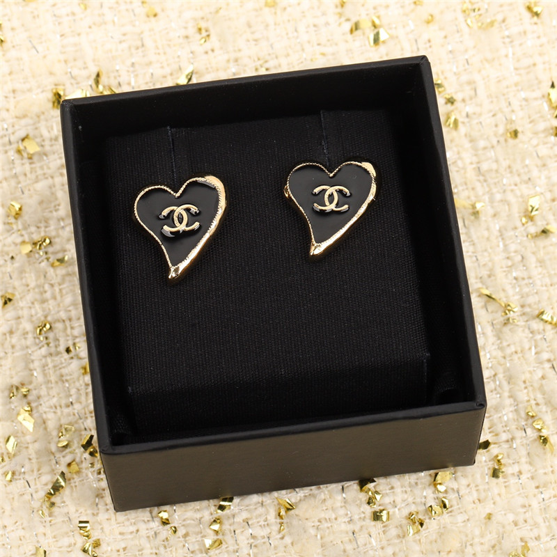 Ch**el dripping oil love double c earrings