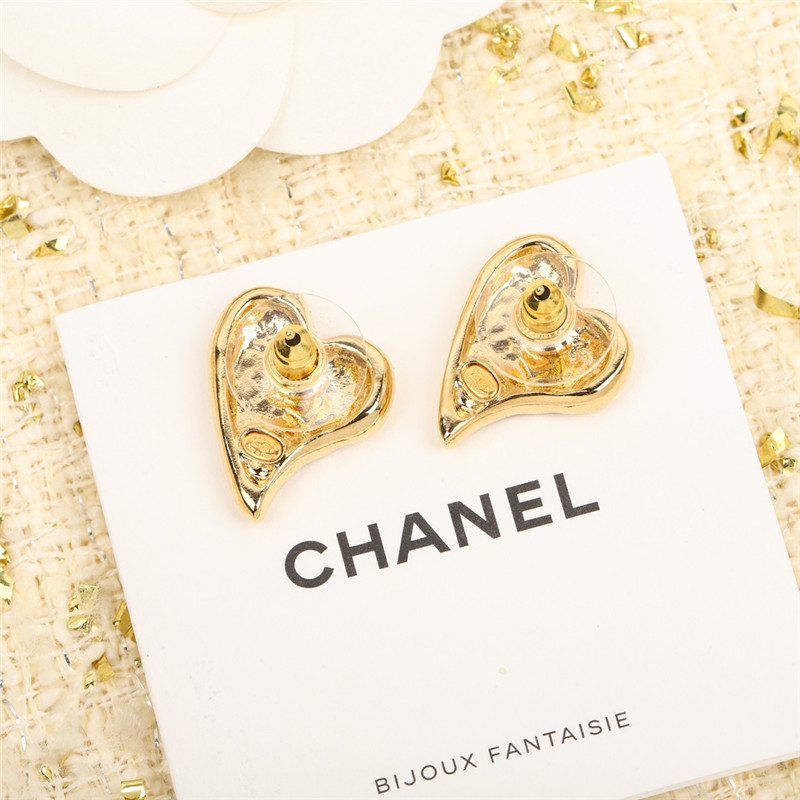 Ch**el dripping oil love double c earrings