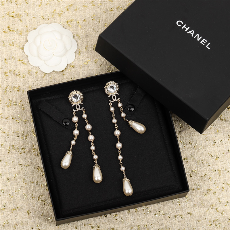 Ch**el tassel pearl earrings