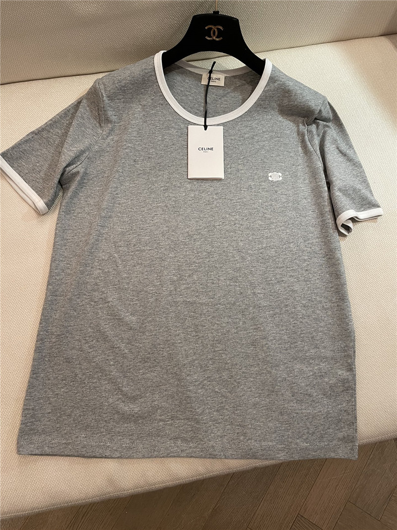 Ce1i*e contrast hem short sleeve replica designer clothes