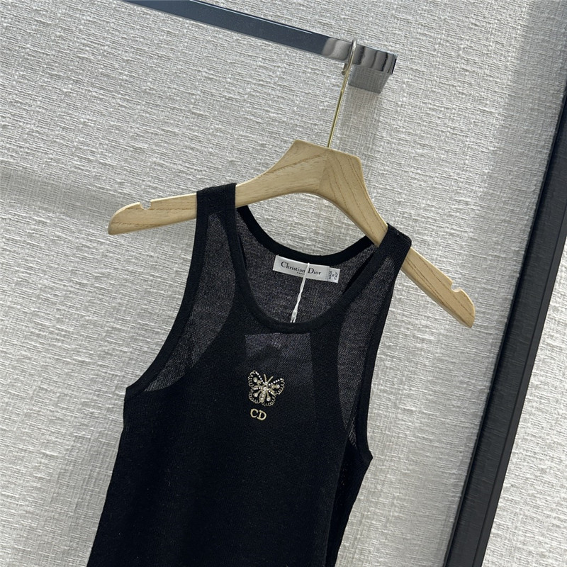 D10r slightly see-through knitted vest replica d&g clothing