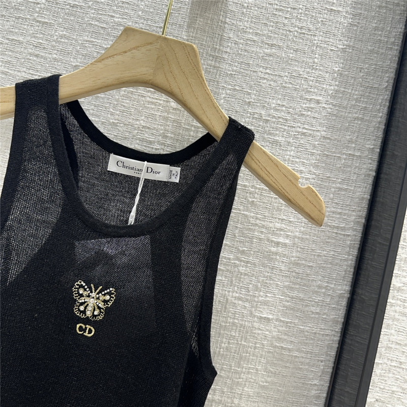 D10r slightly see-through knitted vest replica d&g clothing