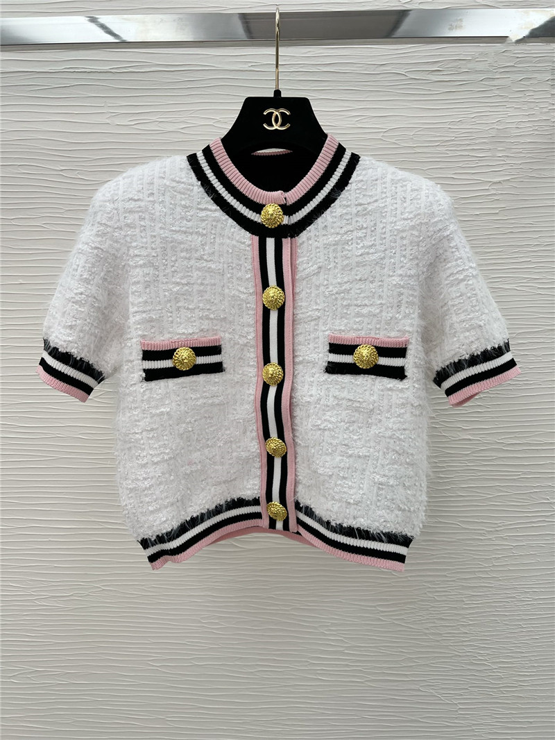 Balmain striped pink short sleeve + skirt replicas clothes