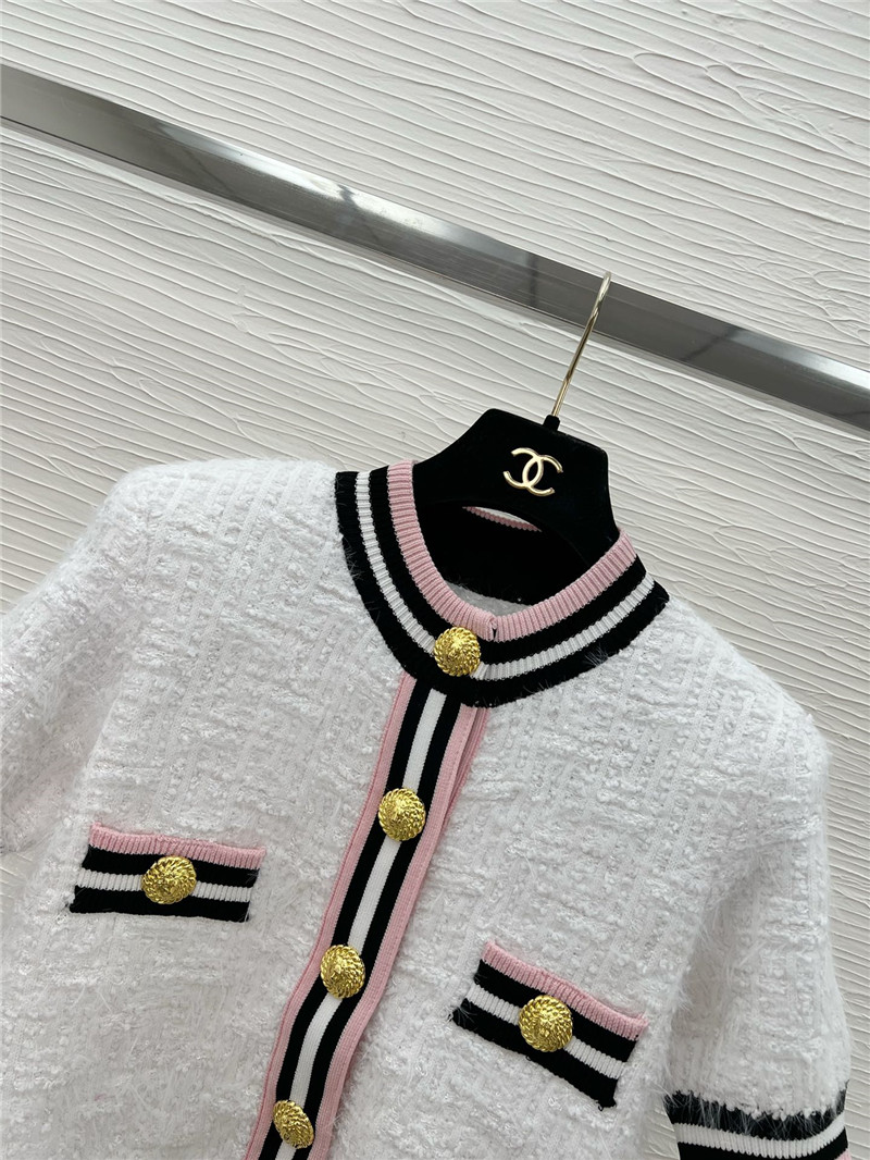 Balmain striped pink short sleeve + skirt replicas clothes