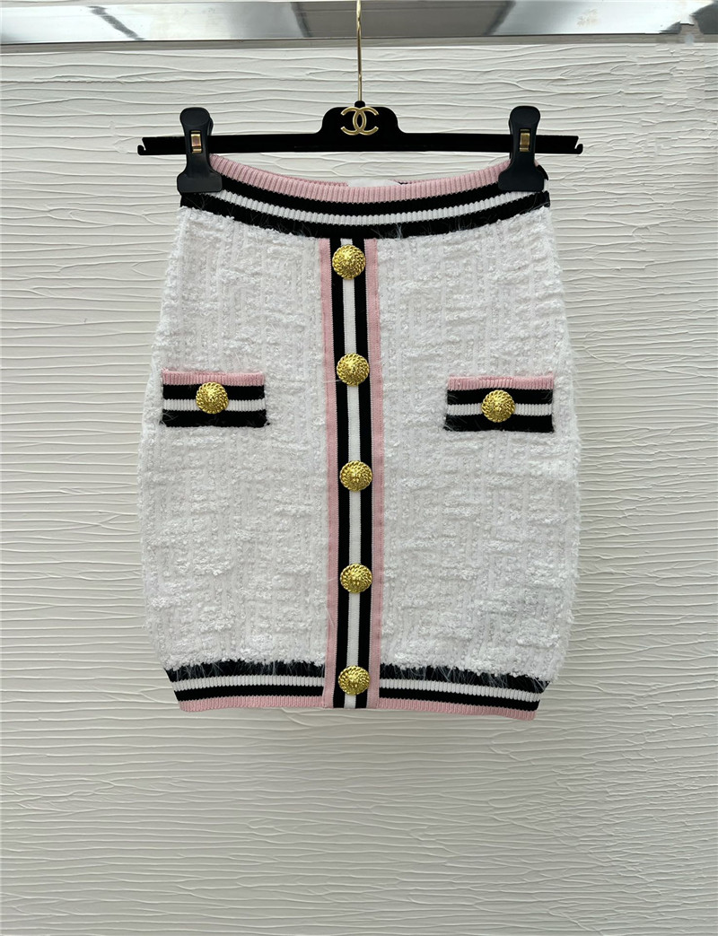 Balmain striped pink short sleeve + skirt replicas clothes