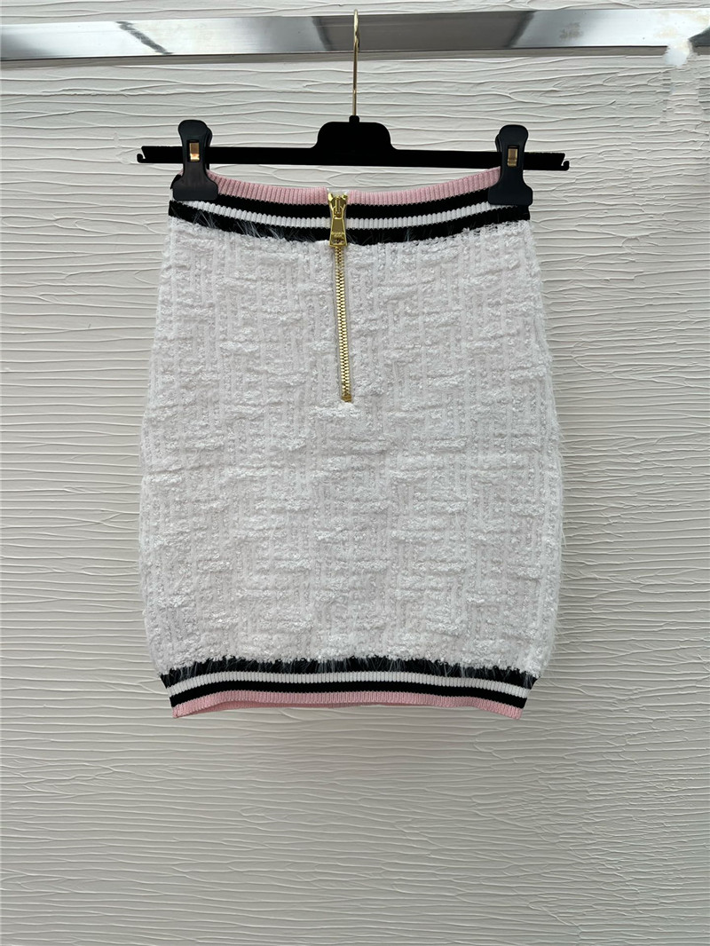 Balmain striped pink short sleeve + skirt replicas clothes