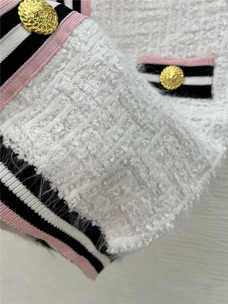 Balmain striped pink short sleeve + skirt replicas clothes