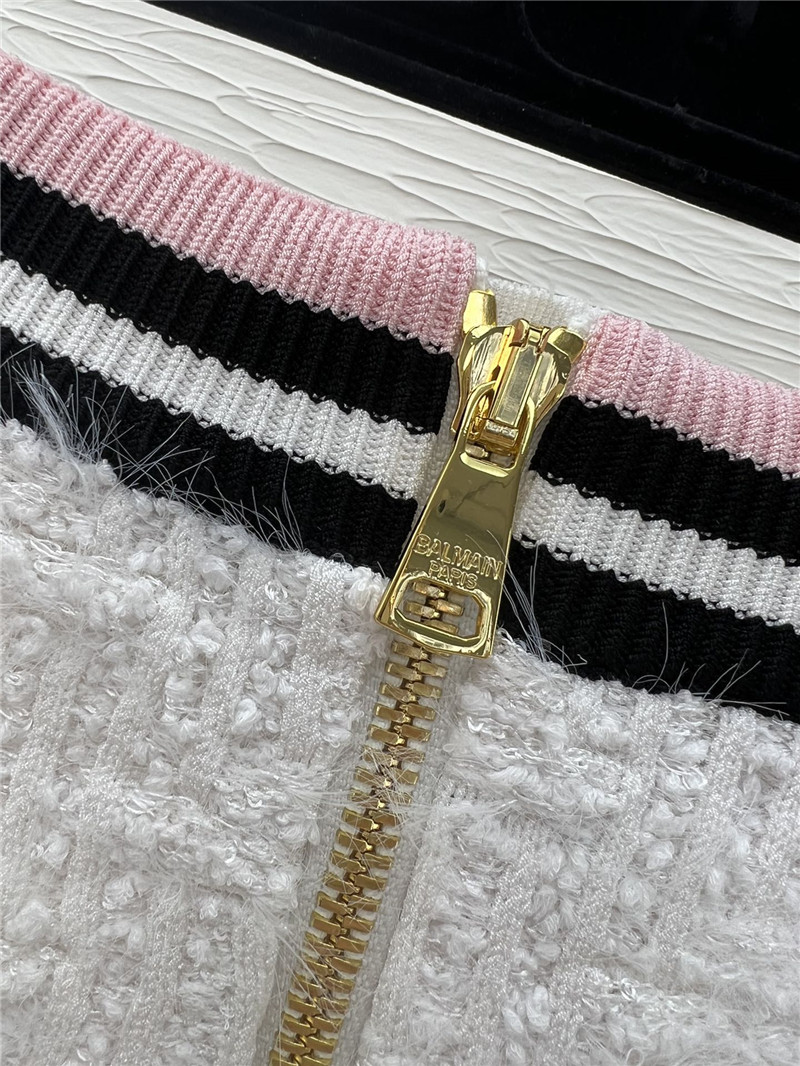 Balmain striped pink short sleeve + skirt replicas clothes