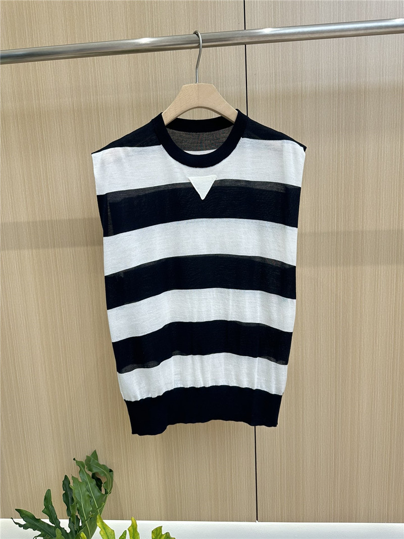 Pra*a triangle logo wool sleeveless top replica d&g clothing