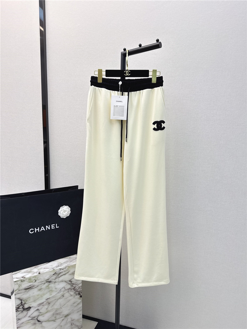 Ch**el elastic waist straight pants replica designer clothes