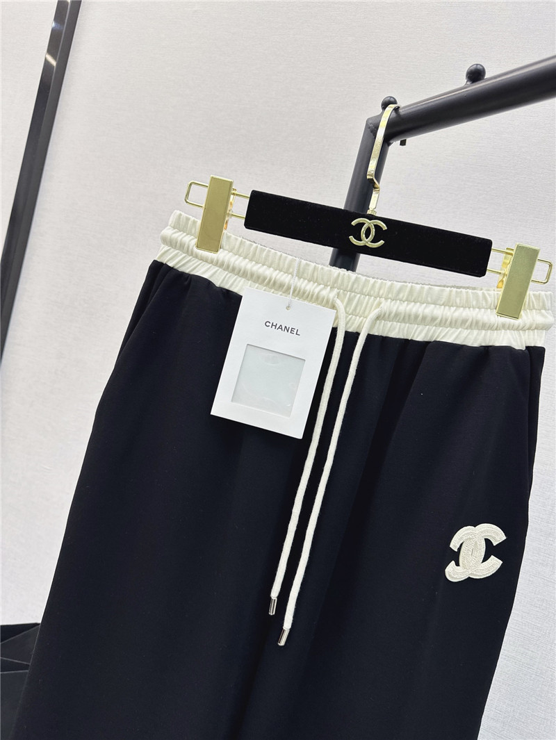 Ch**el elastic waist straight pants replica designer clothes