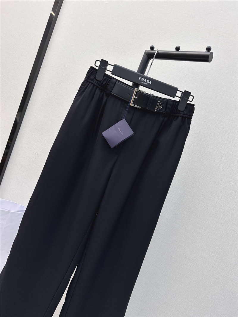 Pra*a new belt decorated trousers replica clothing