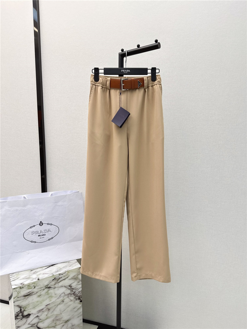 Pra*a new belt decorated trousers replica clothing