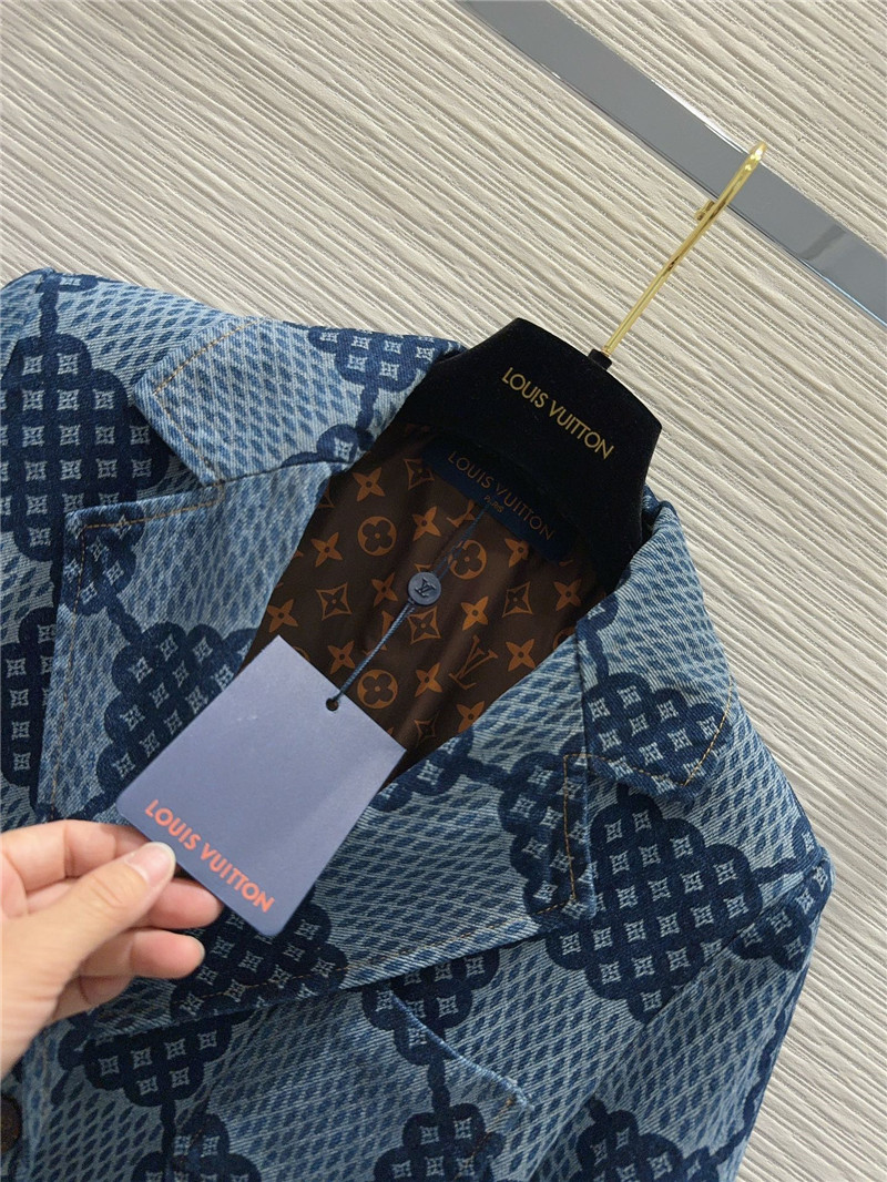 louis vuitton LV washed denim blazer replica clothing