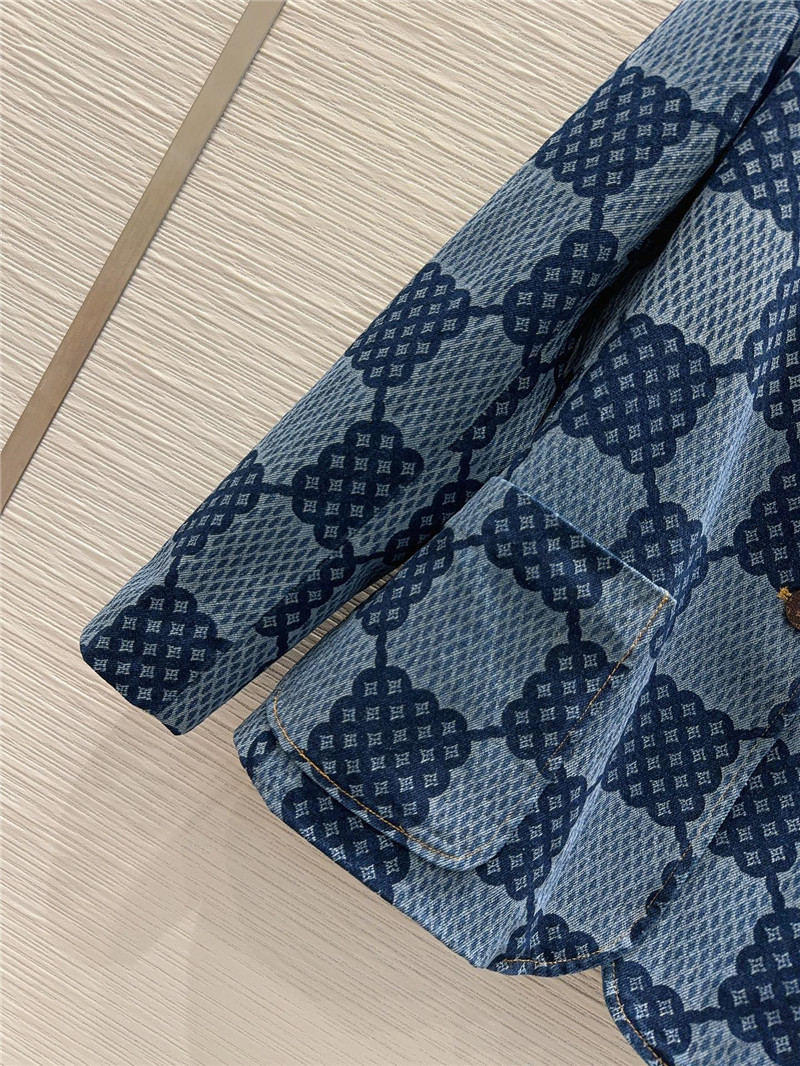 louis vuitton LV washed denim blazer replica clothing