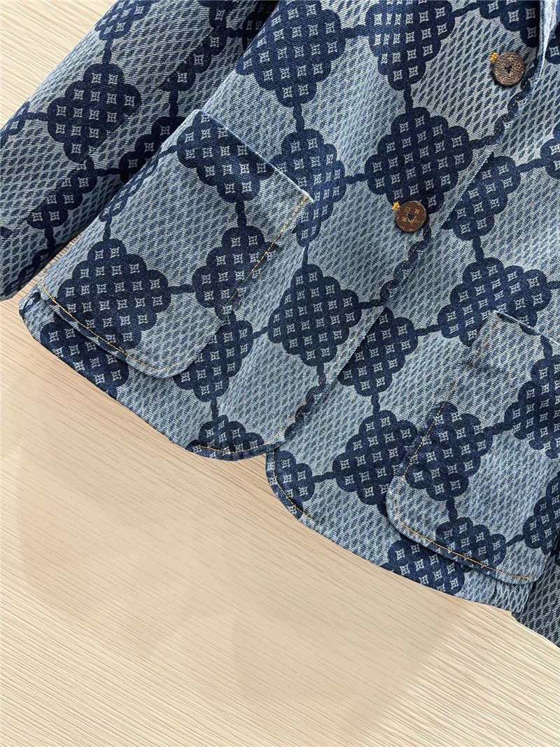 louis vuitton LV washed denim blazer replica clothing