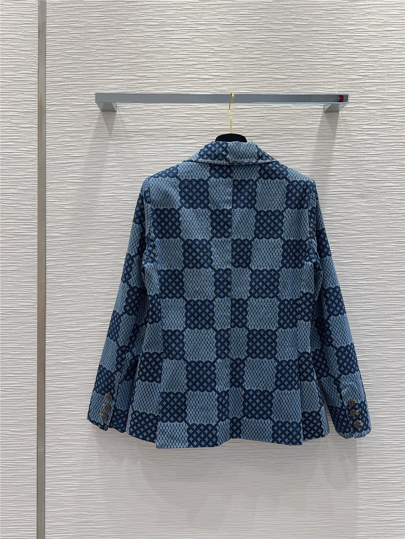 louis vuitton LV washed denim blazer replica clothing