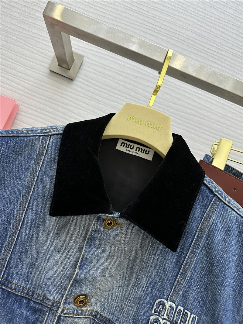 M1um1u lapel denim vest jacket replicas clothes