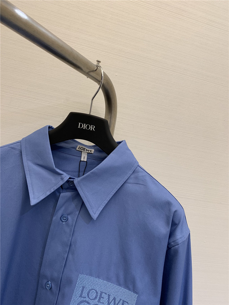 L0ew* embroidered logo cotton shirt replica d&g clothing