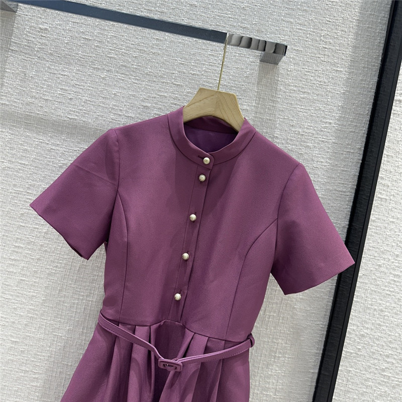 D10r purple short belted dress
