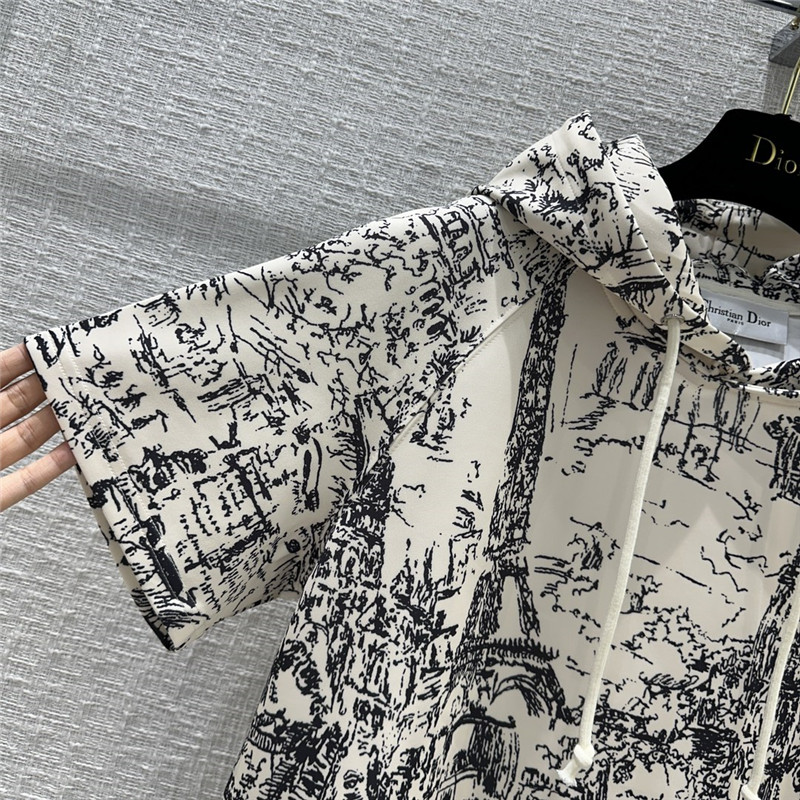 D10r paris street scene printed sweatshirt suit replica clothes