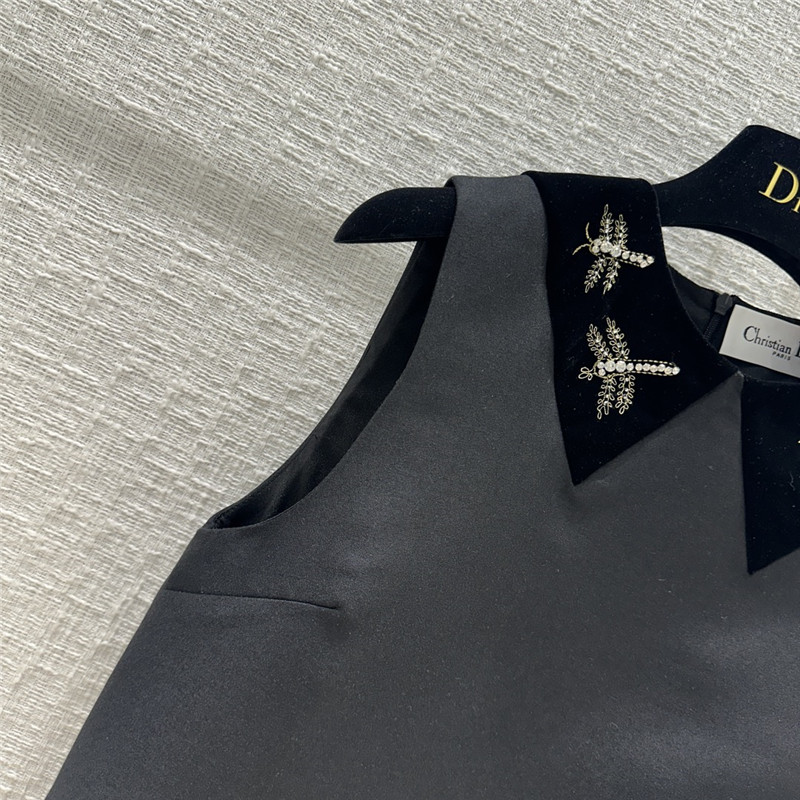 D10r beaded dragonfly velvet collar vest dress replica designer clothes