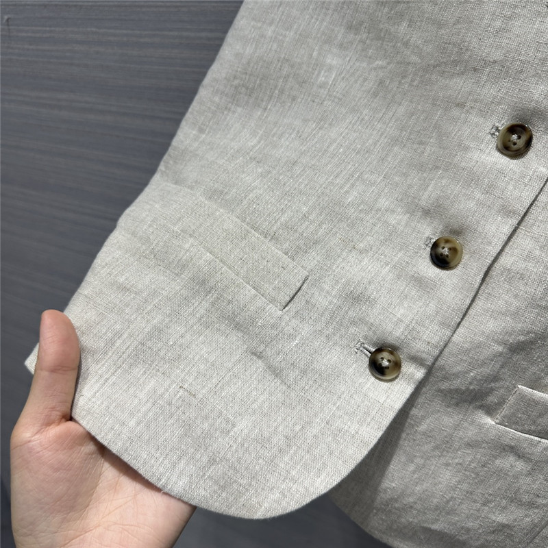 The R0w cotton and linen waistcoat suit replica designer clothes