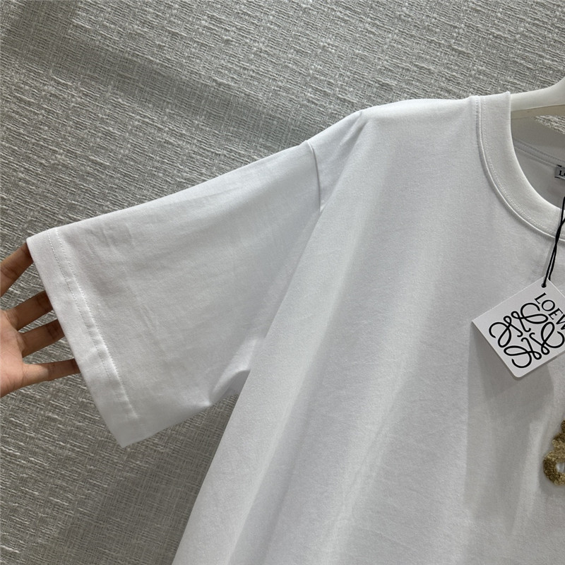 L0ew*! toothbrush embroidered large logo t-shirt replica clothes