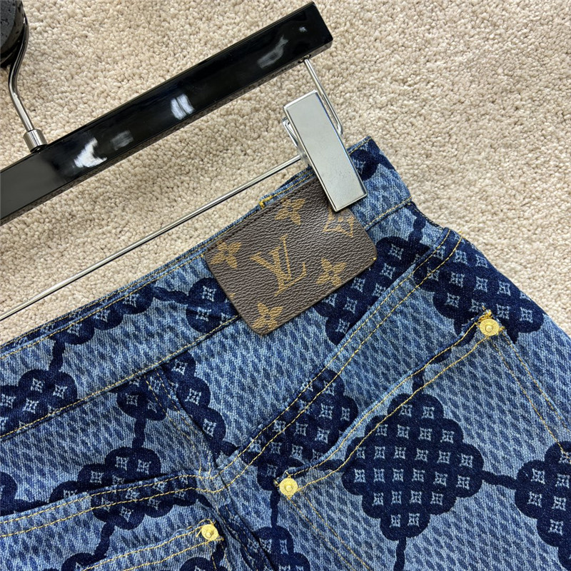 l0vis Vvtt0n lv checkerboard denim skirt replicas clothes