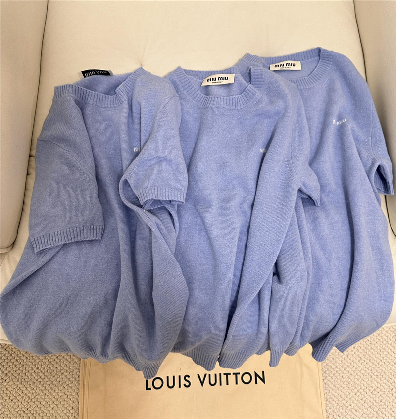M1um1u cashmere short sleeve replica d&g clothing