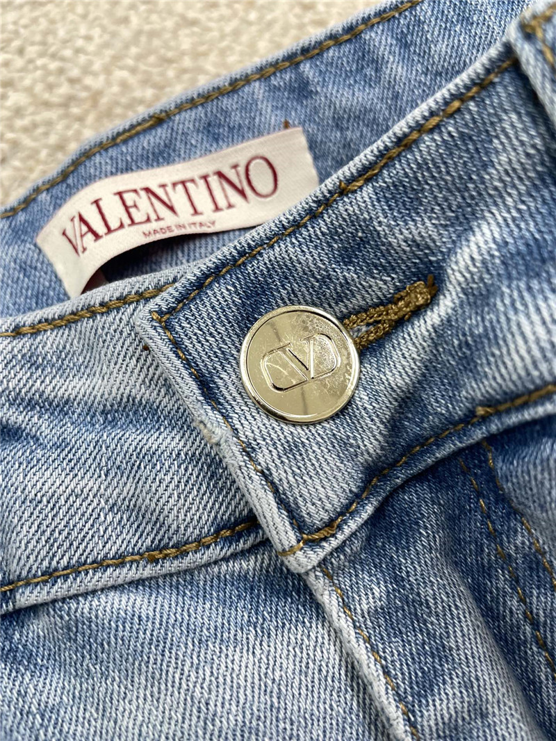 Va1e*ntin0 high waist straight jeans replica clothes