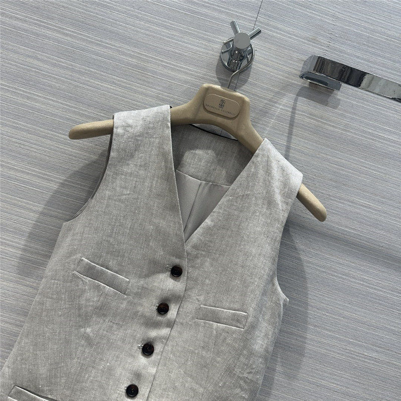 BC herringbone cotton and linen suit vest replica clothes